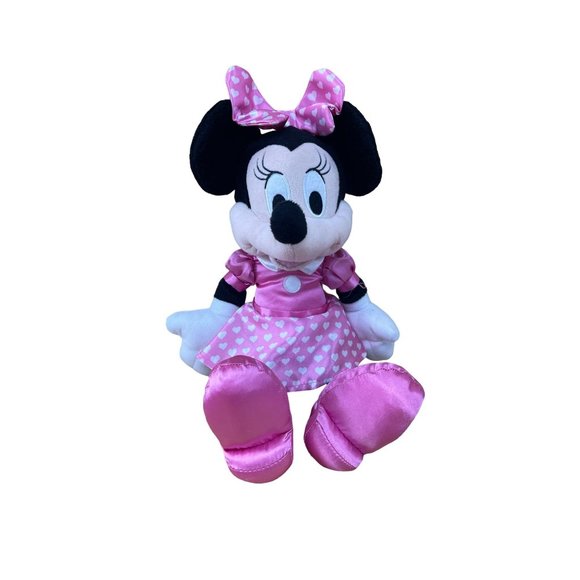 Disney 14" Minnie Mouse in Pink Polka Dot Dress Plush Doll EUC Kcare - Picture 3 of 13